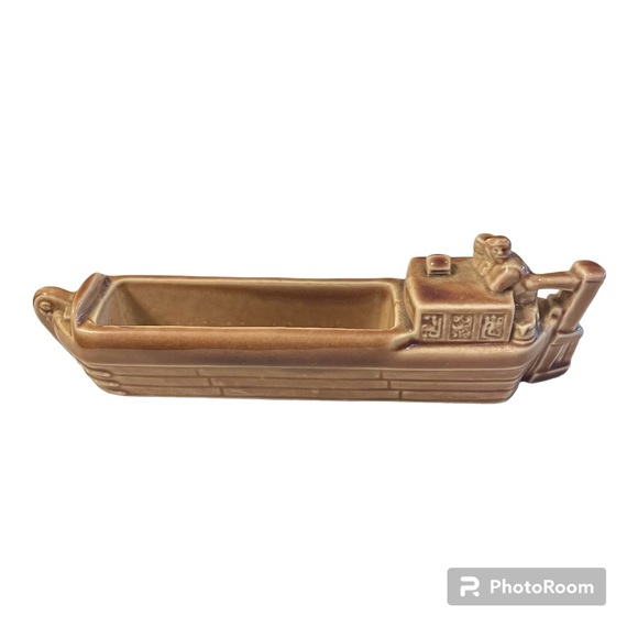 WADE of England ceramic collectable BARGE POSY coal boat in brown EUC prob. 1954 - Picture 1 of 7